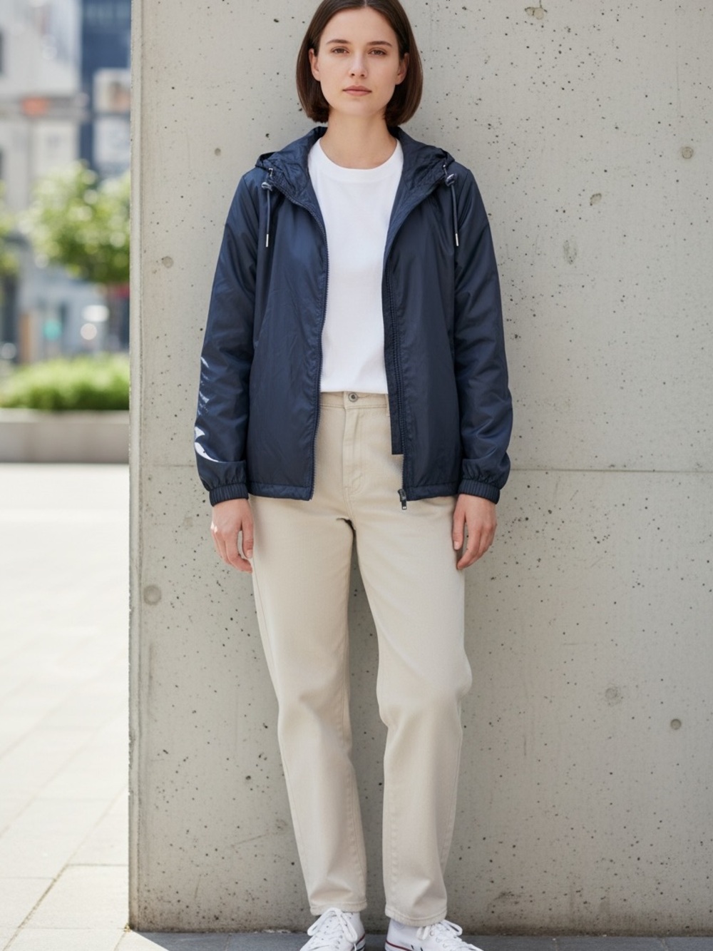 NWT: size 10 Hooded Windbreaker Jacket - Lightweight Zip-Up